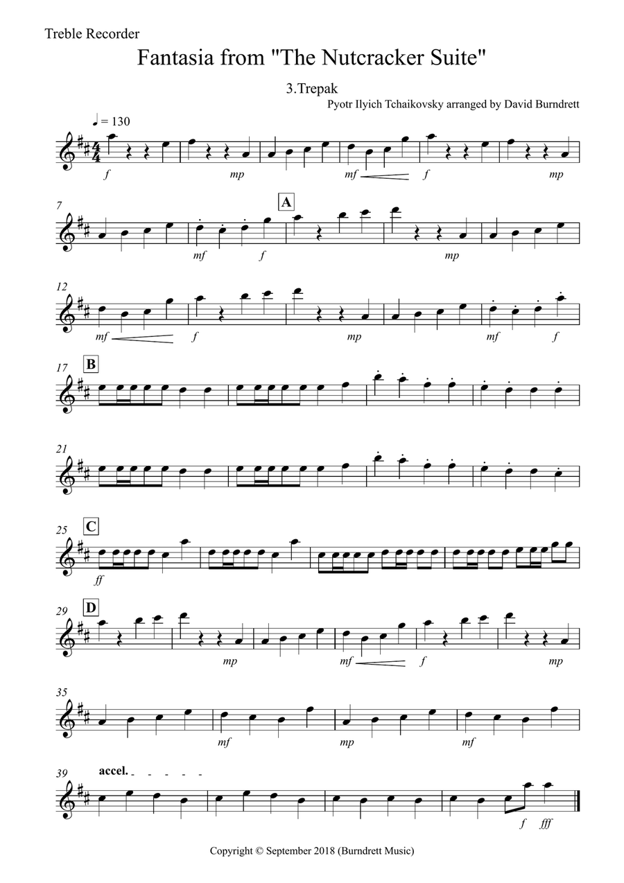 Trepak (Fantasia from Nutcracker) for Recorder Quartet Recorder scores gallery preview page 5