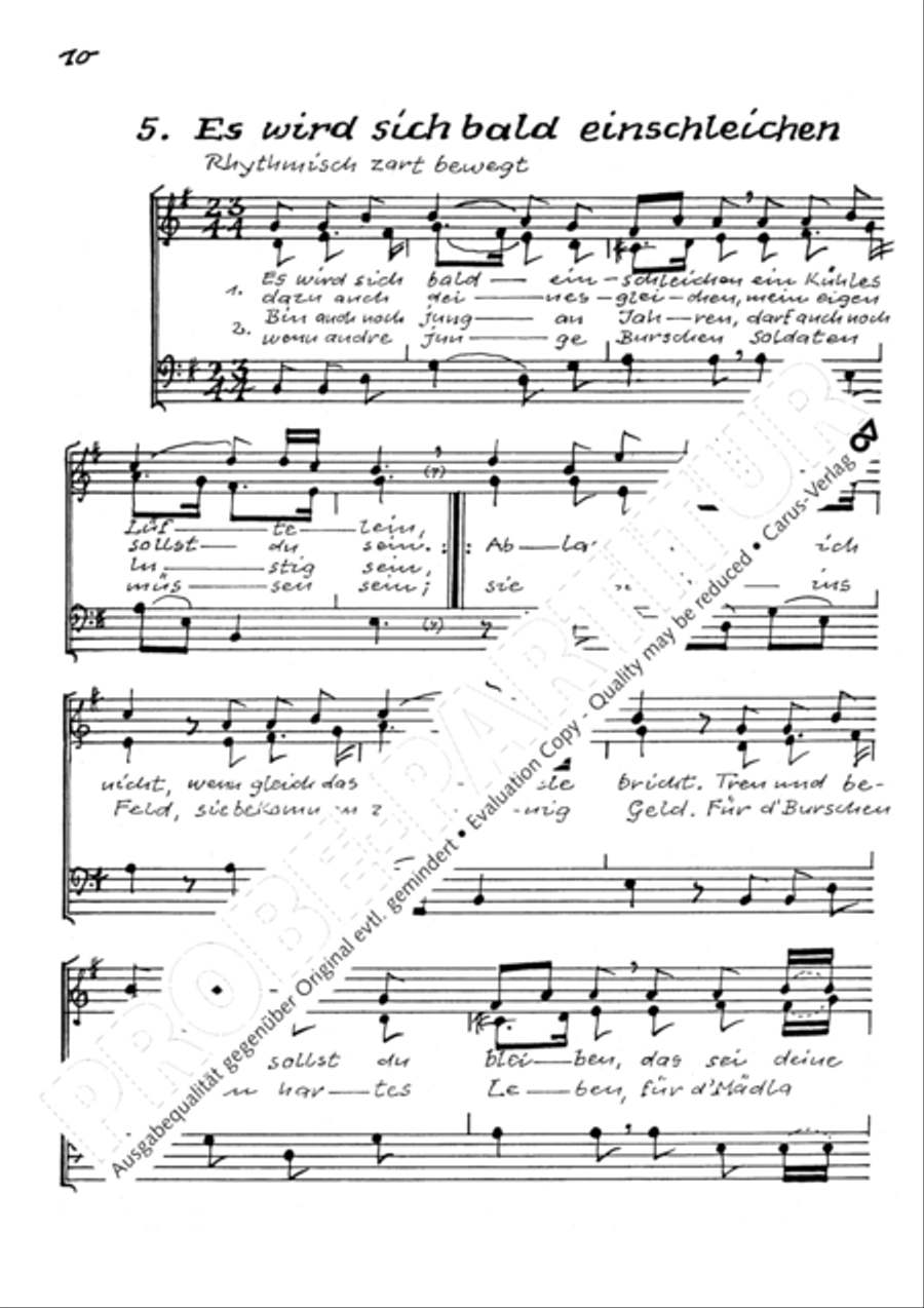 Auf hohen Bergen. Sechs schwabische Volkslieder Choir scores gallery preview page 13