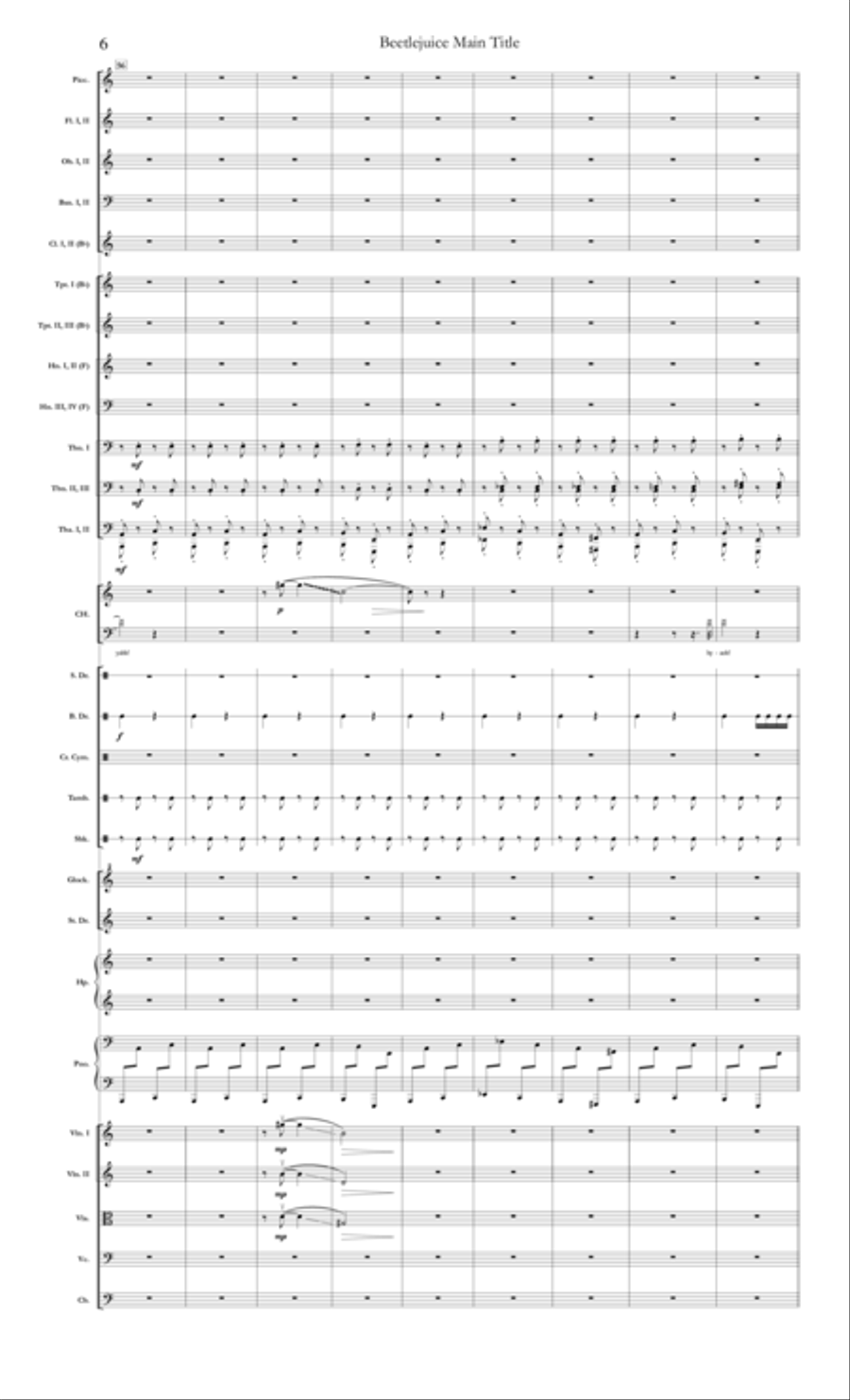 Beetlejuice (main Theme) Full Orchestra scores gallery preview page 6