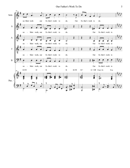 Our Father's Work To Do (Solo with SATB) image number null