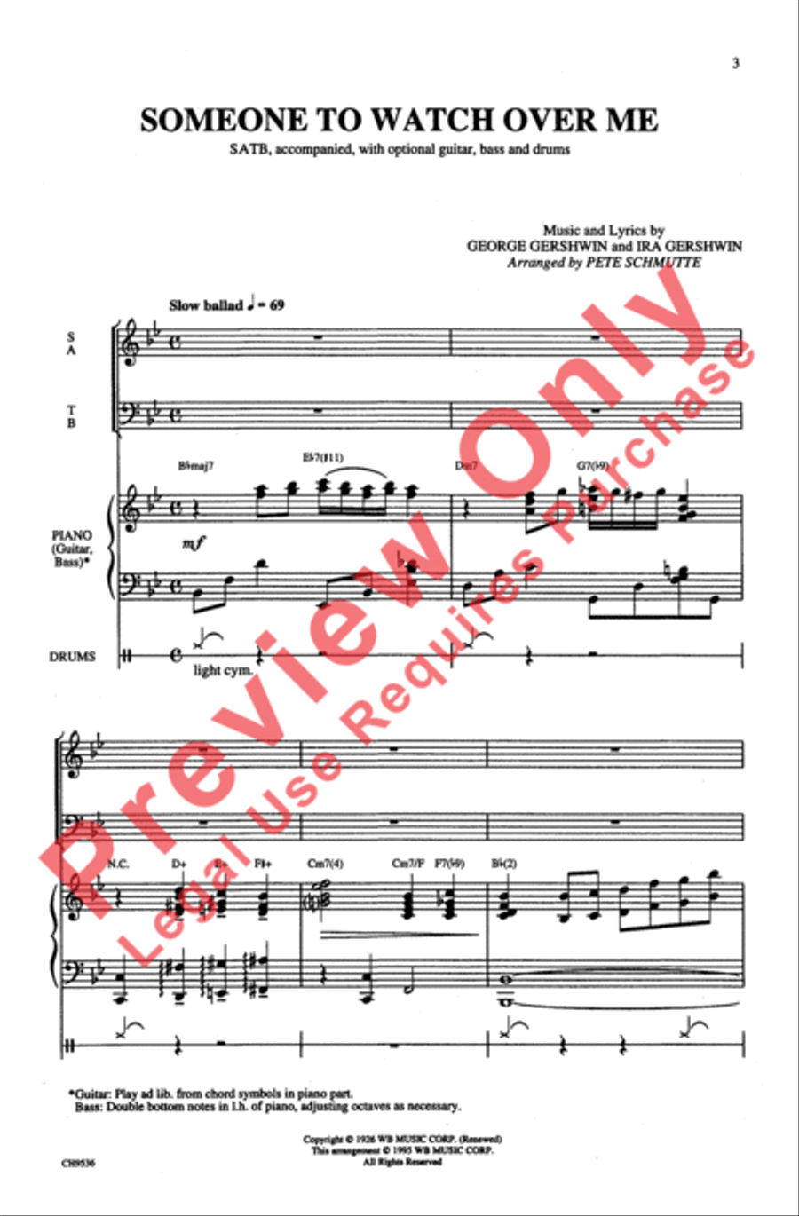 Someone to Watch Over Me Someone to Watch Over Me 4-Part scores gallery preview page 2