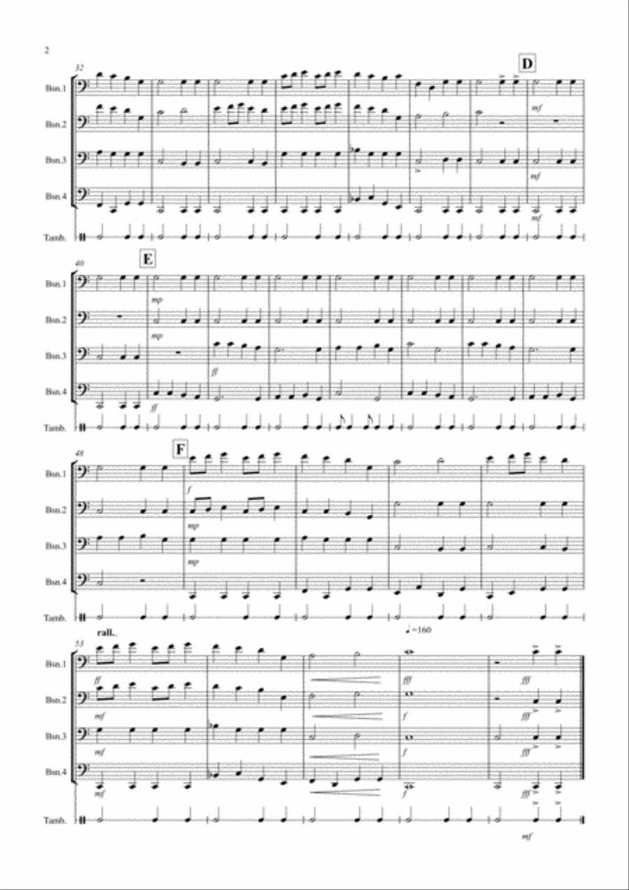 Rigaudon by Purcell for Bassoon Quartet Bassoon Quartet scores gallery preview page 2