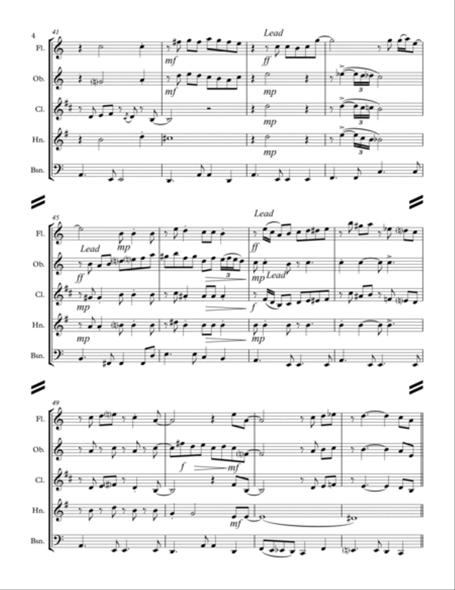 This Masquerade Woodwind Quintet scores gallery preview page 4