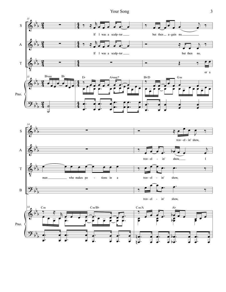 Your Song Your Song 4-Part scores gallery preview page 3