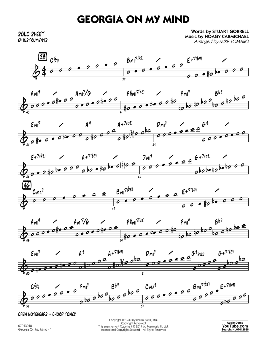 Georgia on My Mind - Eb Solo Sheet Jazz Ensemble scores gallery preview page 1