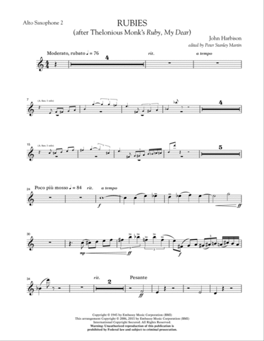 Rubies (After Thelonious Monk's 