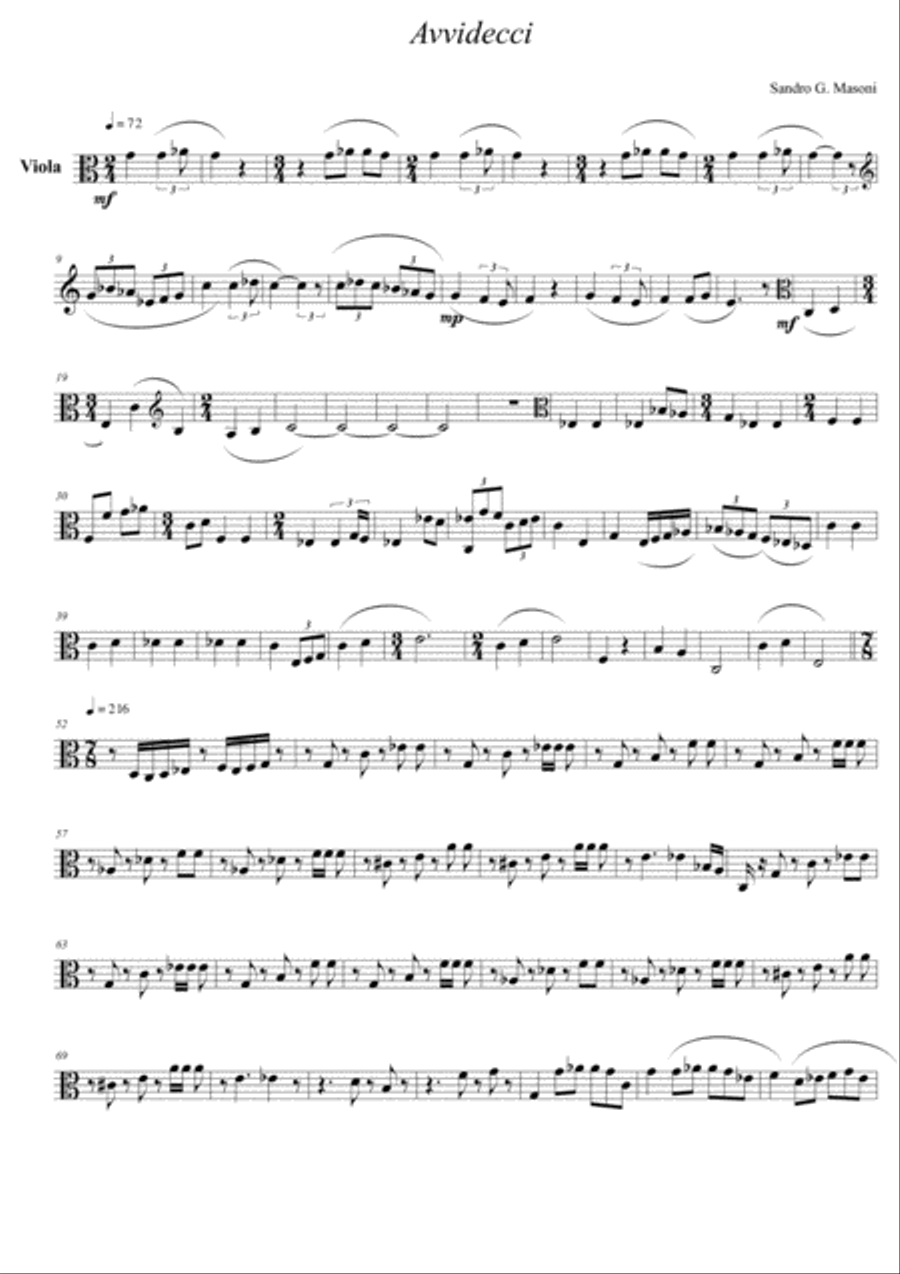 Avvidecci (Viola part) Avvidecci (Viola part) String Quartet scores gallery preview page 1