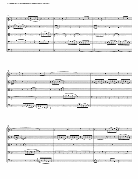 Prelude 20 from Well-Tempered Clavier, Book 1 (String Quintet) image number null
