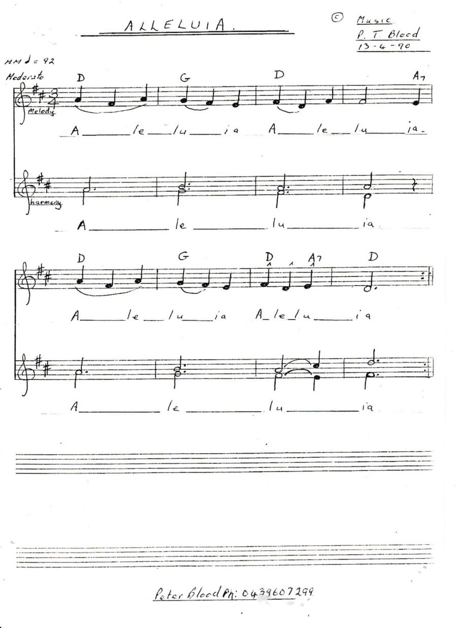 Catholic Mass The Alleluia. Choir scores gallery preview page 1