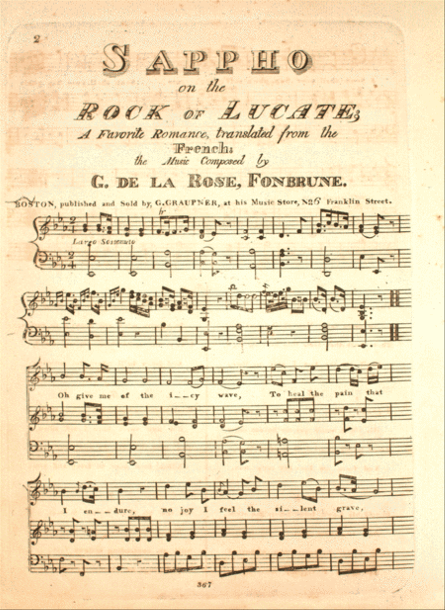 Sappho on the Rock of Lucate. A Favorite Romance Voice scores gallery preview page 1