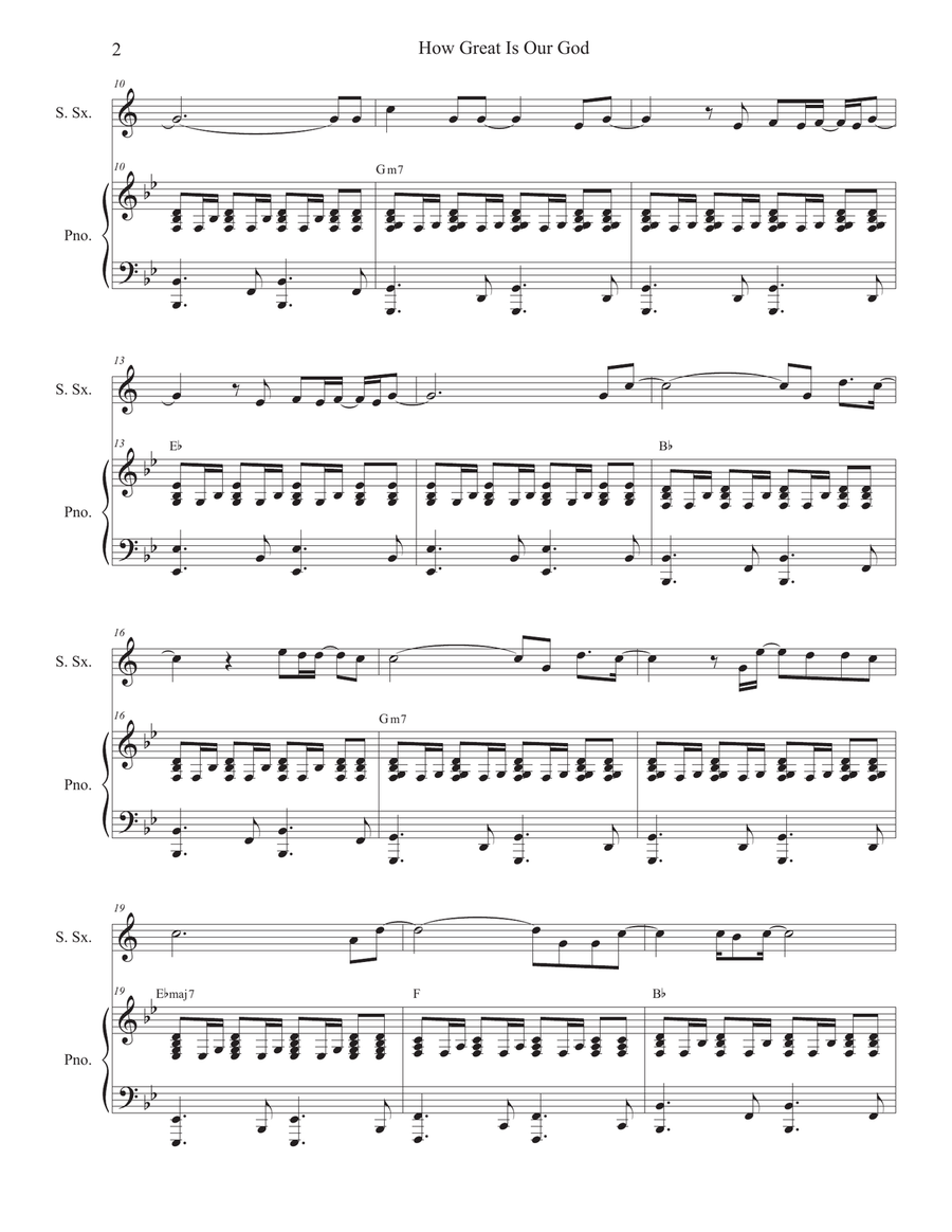 How Great Is Our God Soprano Saxophone scores gallery preview page 2