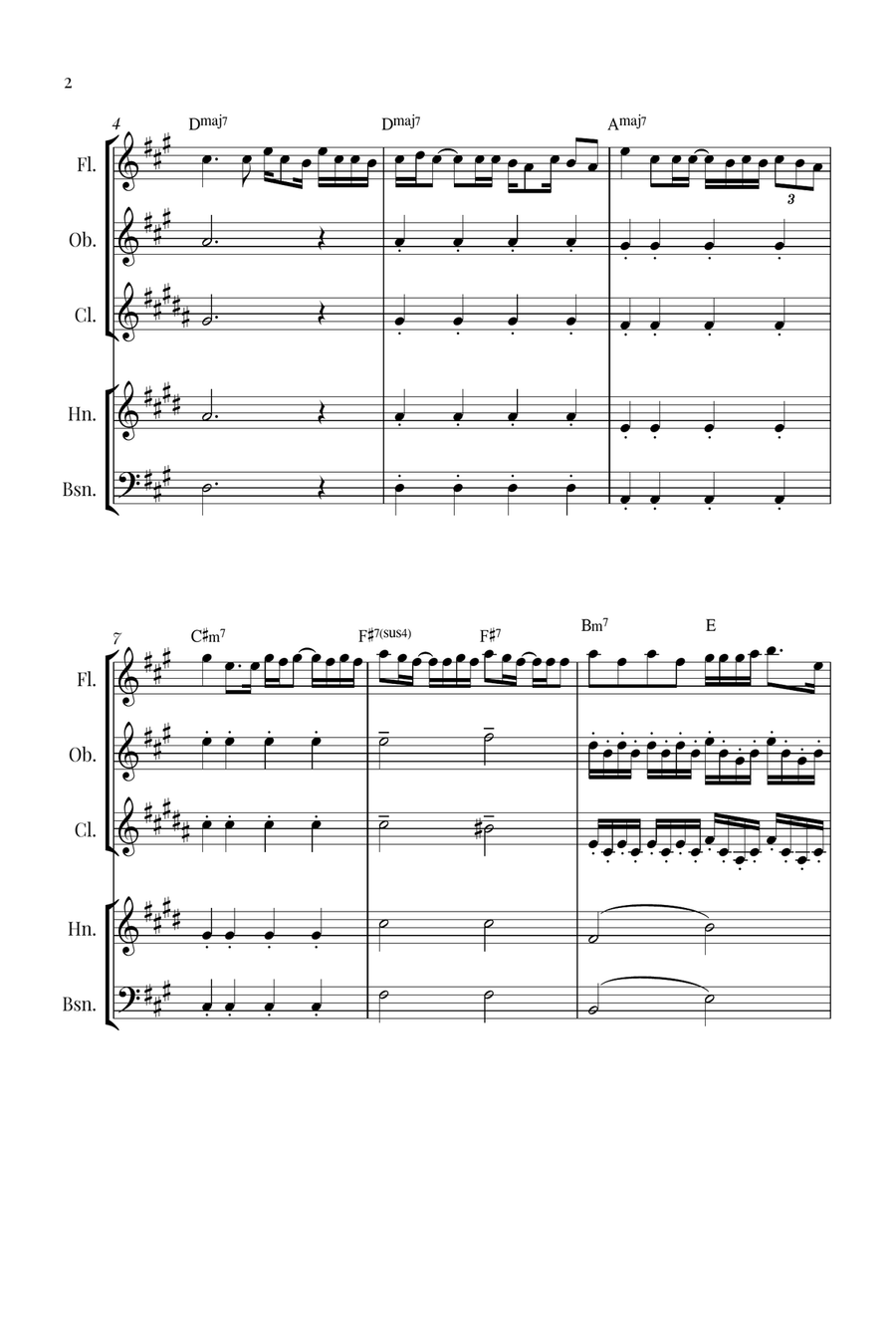 Die With A Smile Woodwind Quintet scores gallery preview page 2