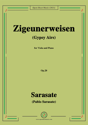 Book cover for Sarasate-Zigeunerweisen(Gypsy Airs),Op.20,for Viola and Piano