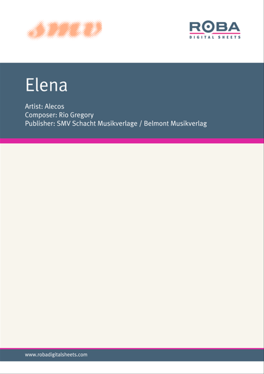 Elena Elena Piano Solo scores gallery preview page 1