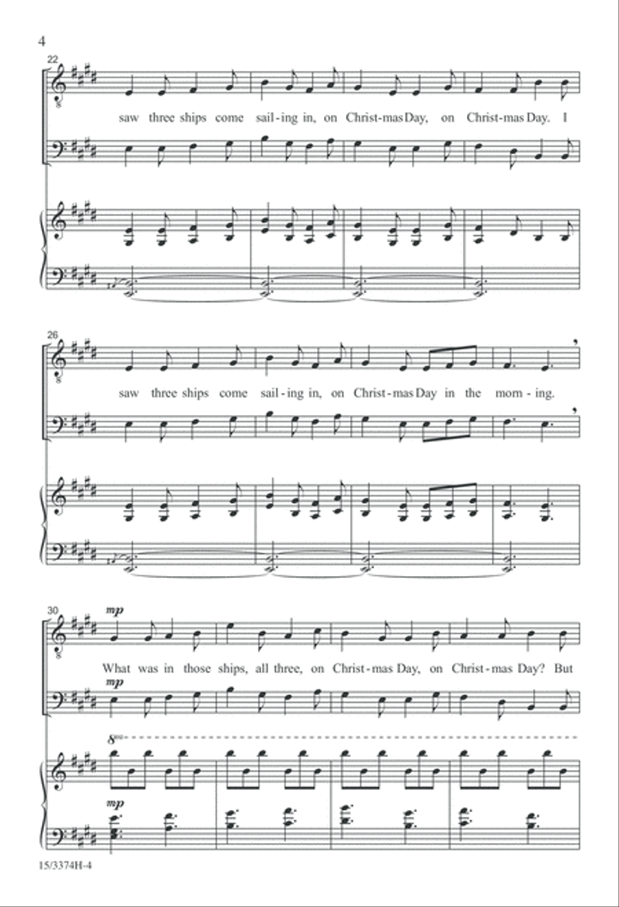 I Saw Three Ships 3-Part scores gallery preview page 4