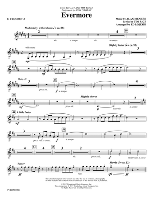 Book cover for Evermore (from Beauty And The Beast) (arr. Ed Lojeski) - Bb Trumpet 2
