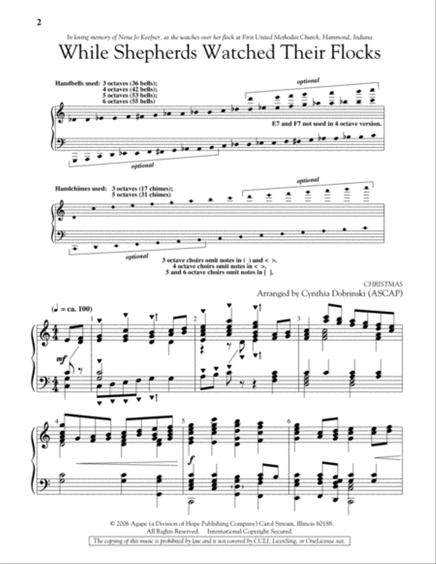 While Shepherds Watched Their Flocks 5-Octaves scores gallery preview page 2