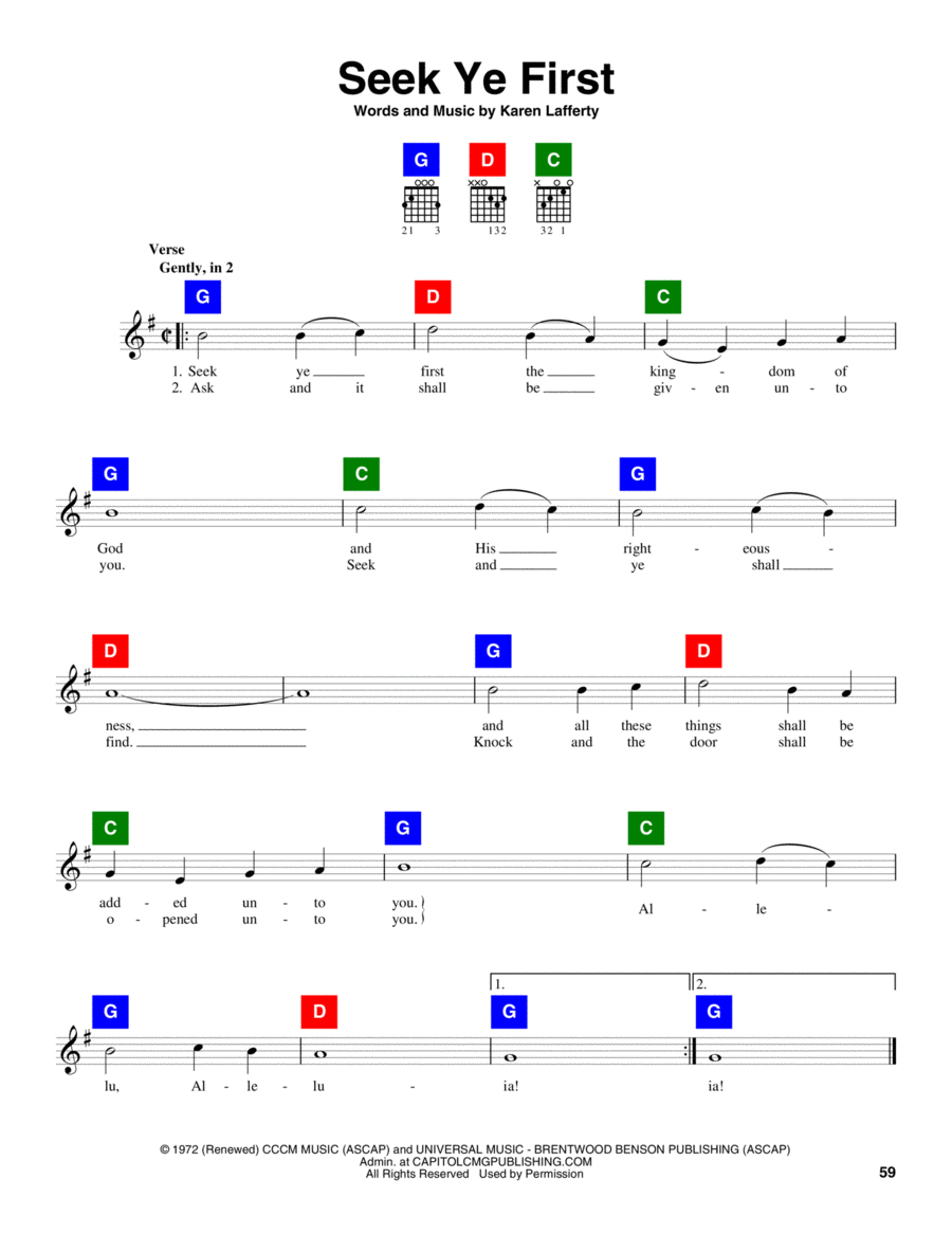 Seek Ye First Guitar scores gallery preview page 1