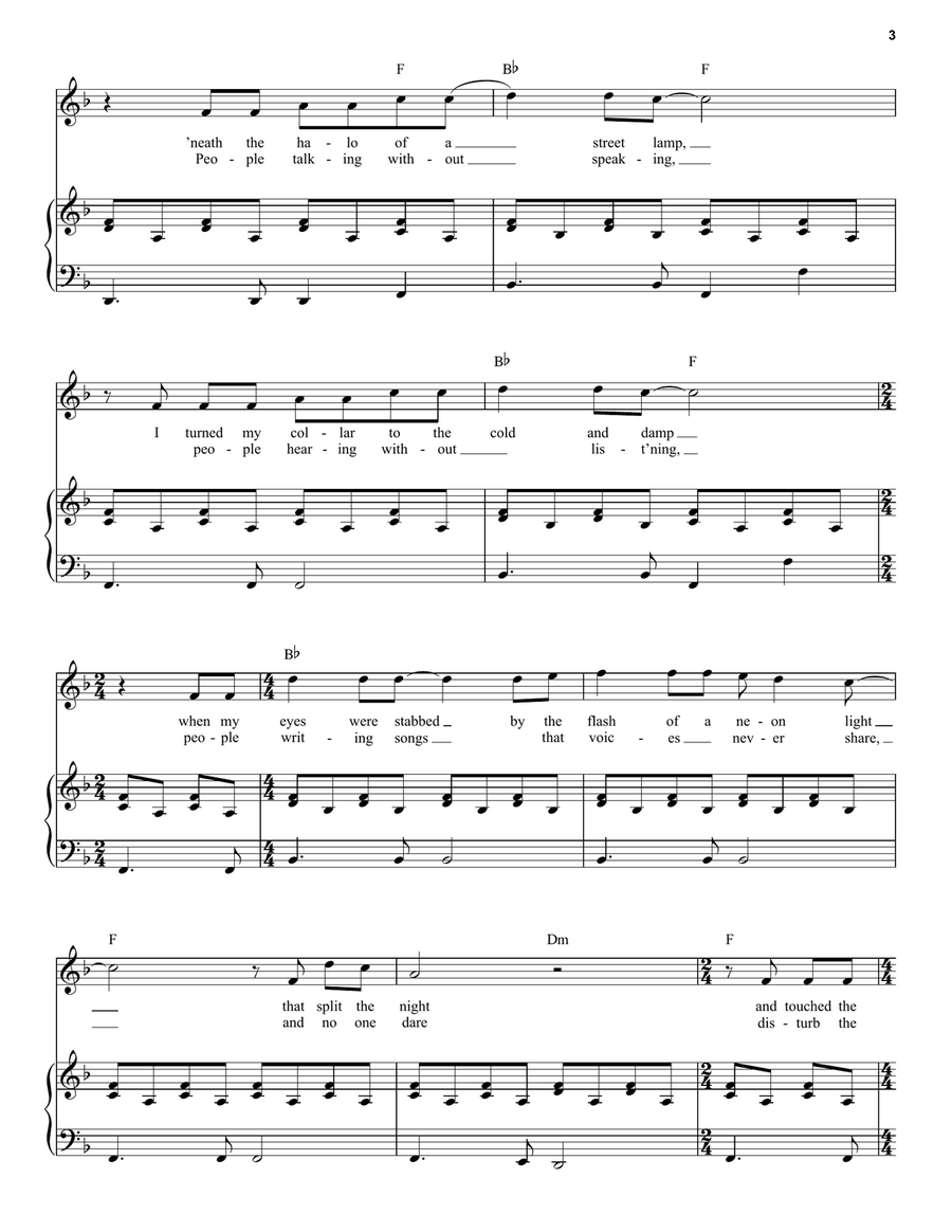 The Sound Of Silence Voice scores gallery preview page 3