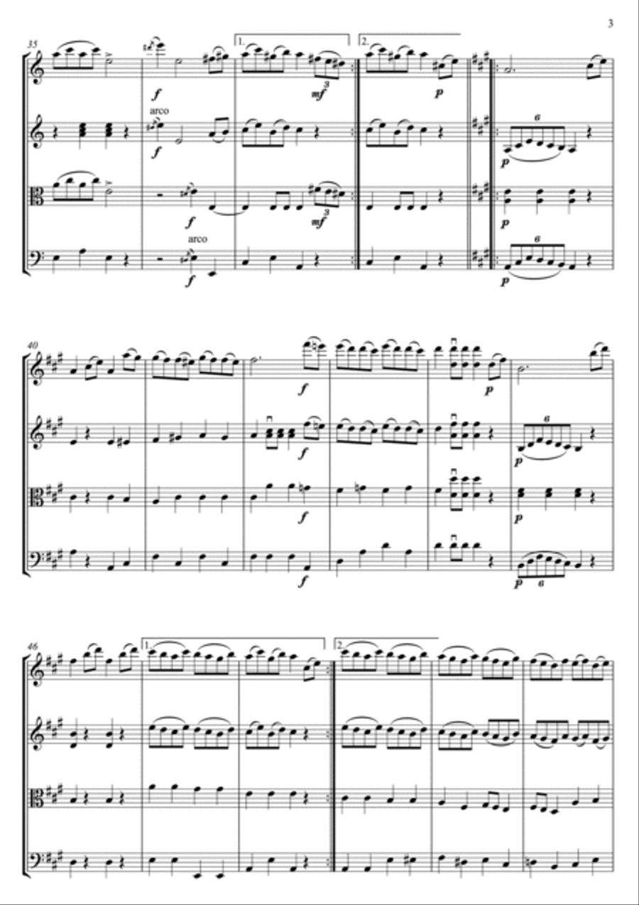 Marche Rakoczy String Quartet scores gallery preview page 4