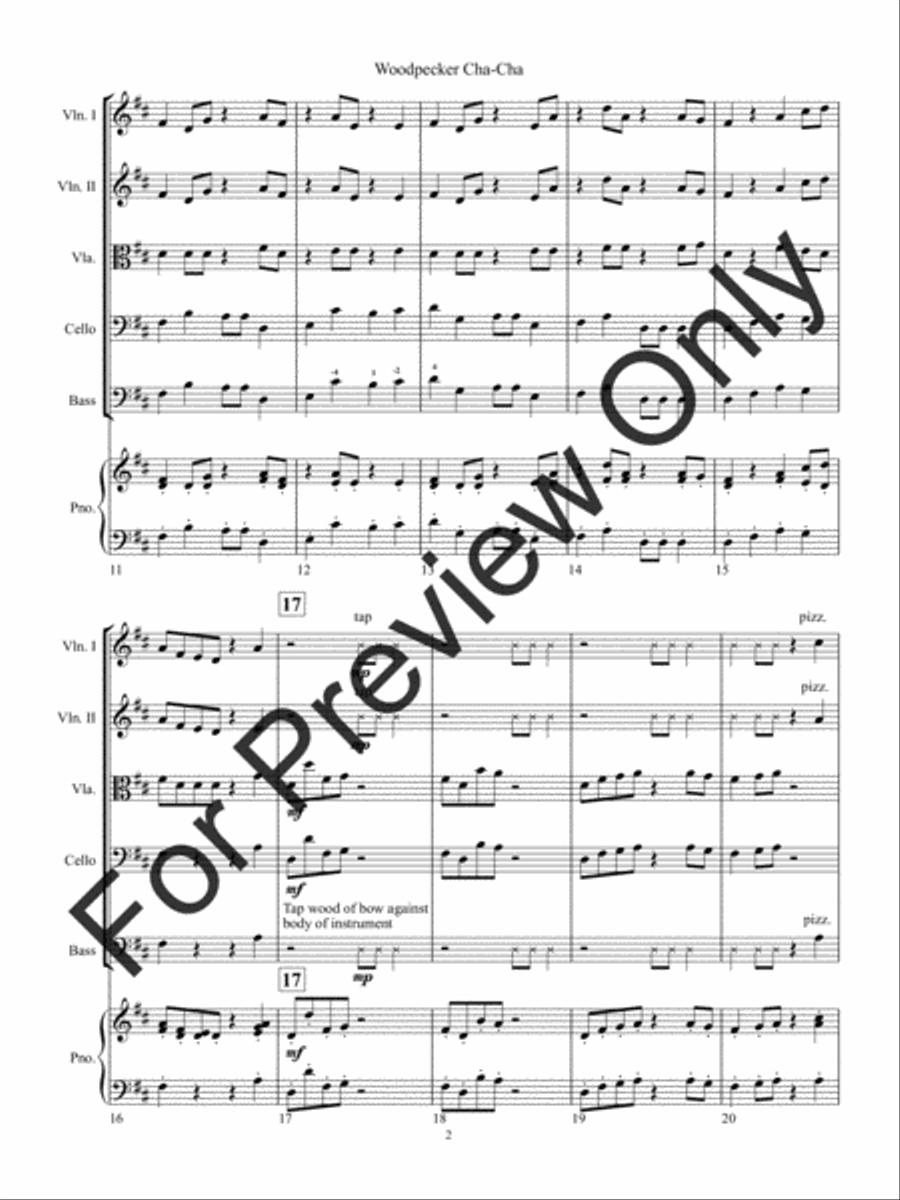 Woodpecker Cha-Cha Woodpecker Cha-Cha String Orchestra scores gallery preview page 5