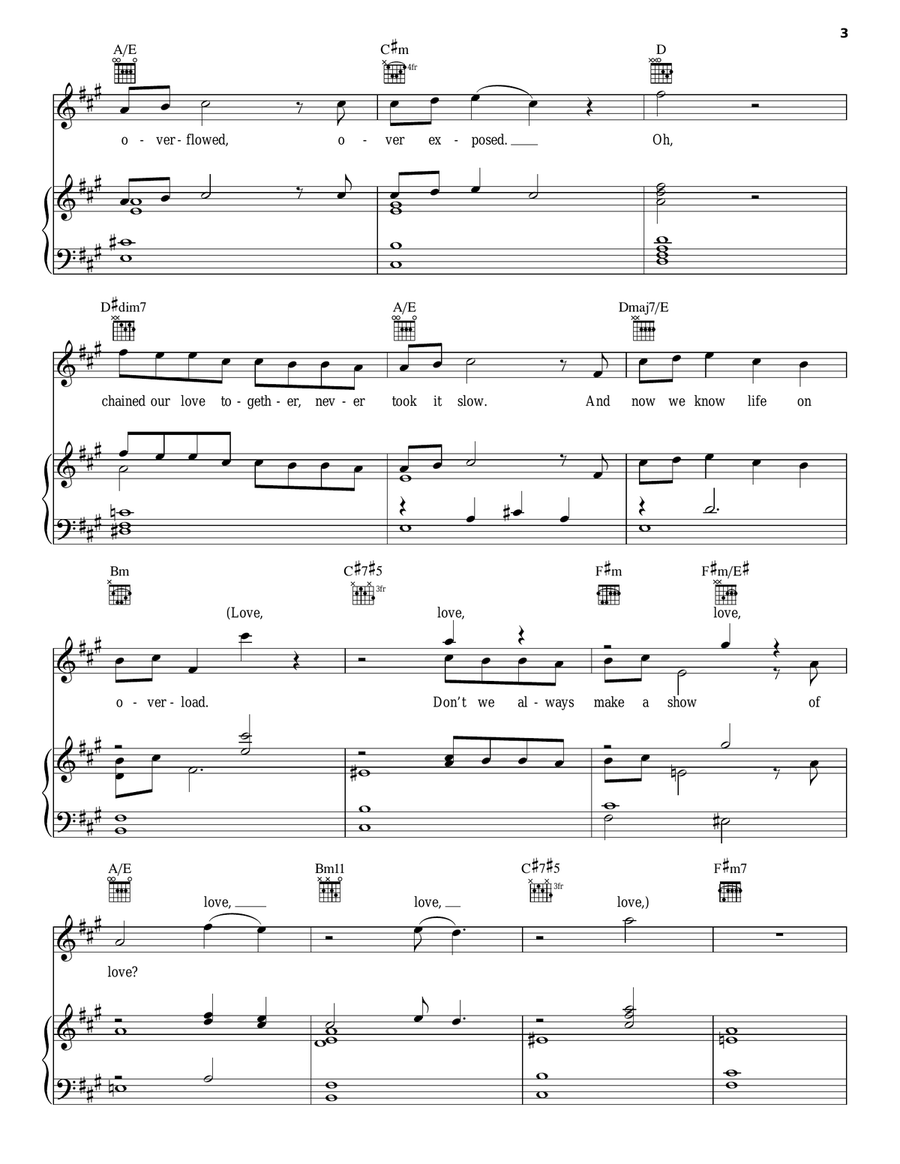 Overload Piano, Vocal, Guitar scores gallery preview page 3