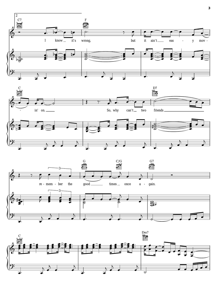 I May Hate Myself In The Morning Piano, Vocal, Guitar scores gallery preview page 3