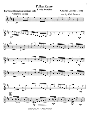 Polka Russe-Czerny-Baritone Horn/Euphonium Solo