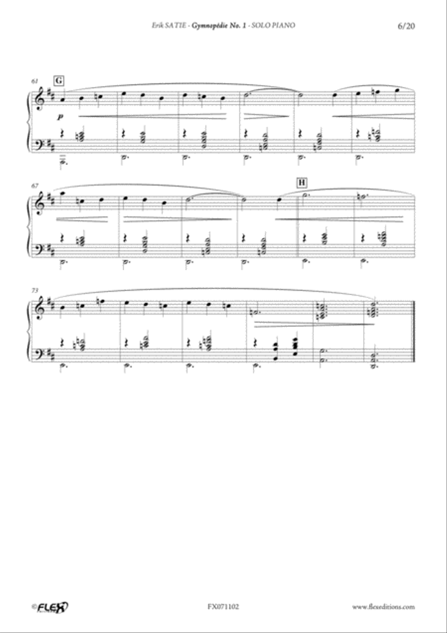3 Gymnopedies & 3 Gnossiennes Piano Solo scores gallery preview page 6