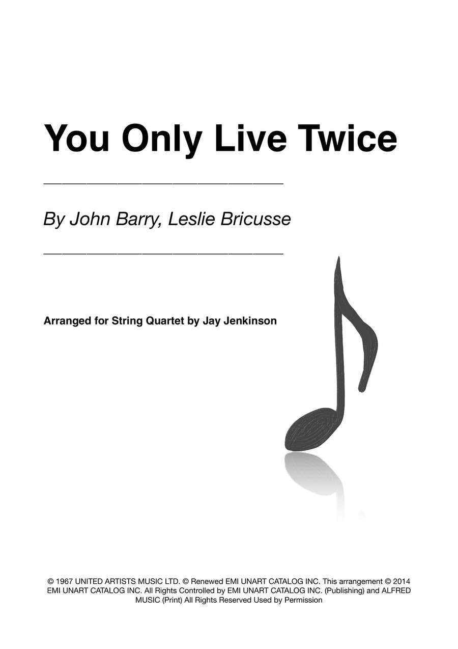 You Only Live Twice String Quartet scores gallery preview page 1