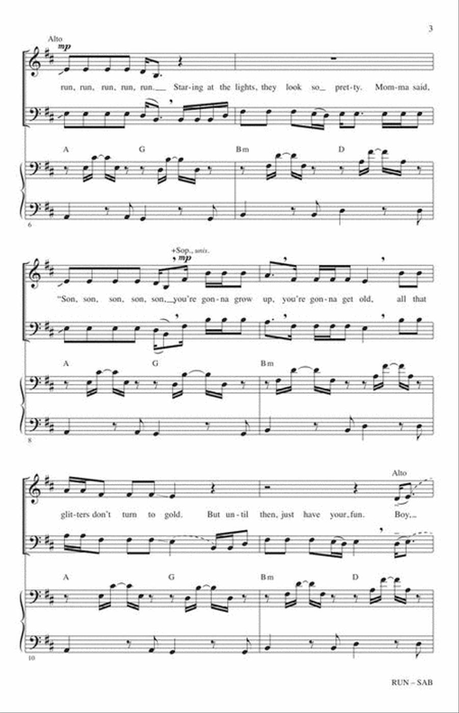 <br>Sheet music extract