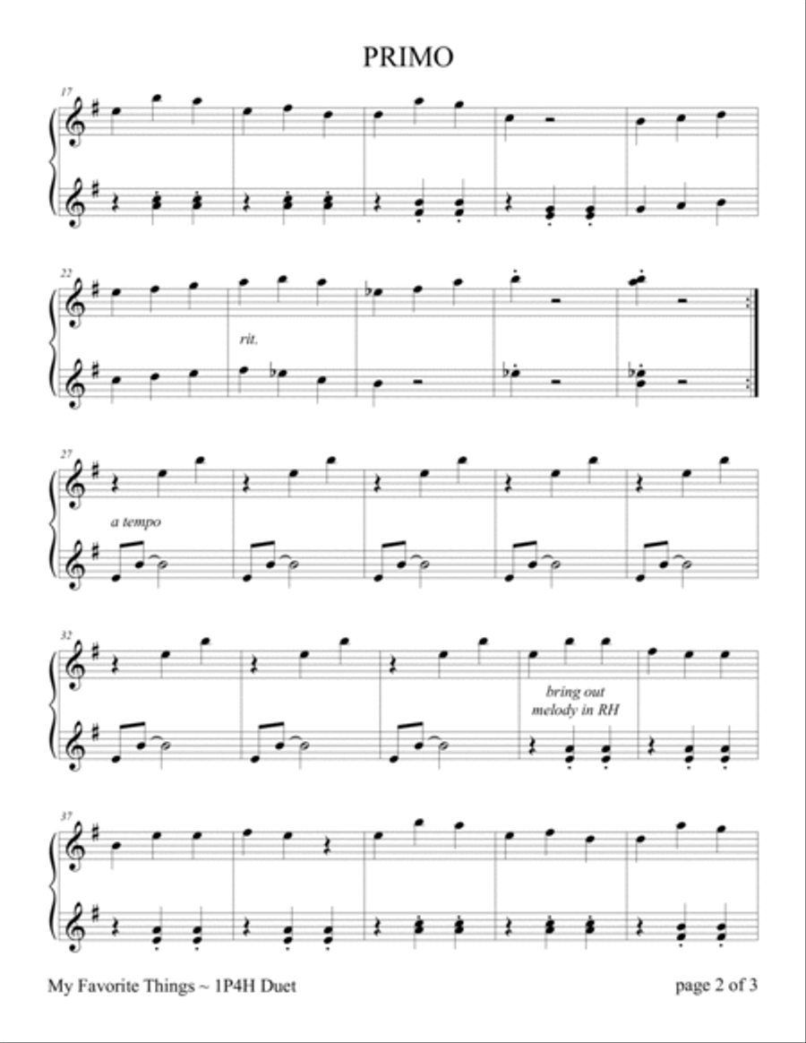 My Favorite Things 1 Piano, 4-Hands scores gallery preview page 4