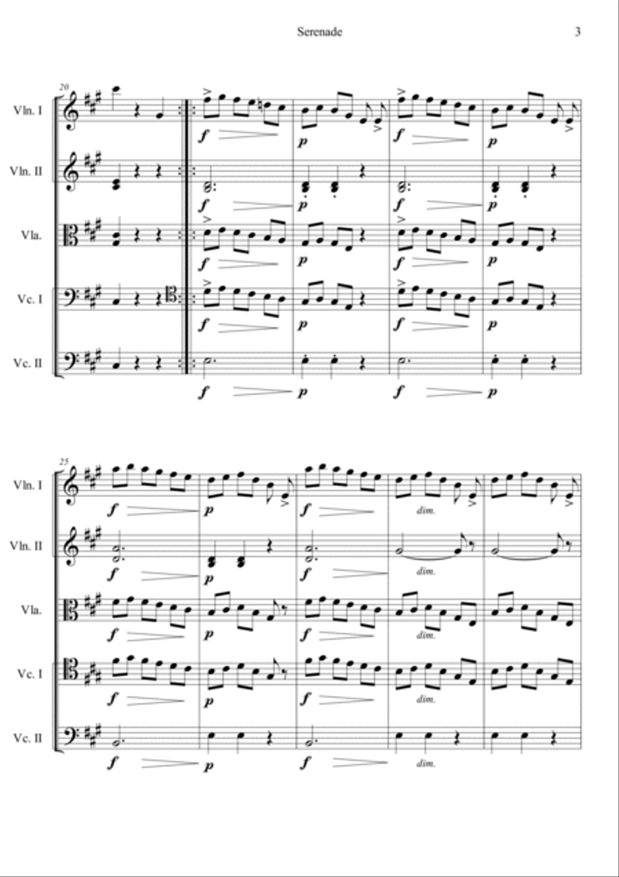 Serenade for Strings in E Major Op.22, II String Orchestra scores gallery preview page 3