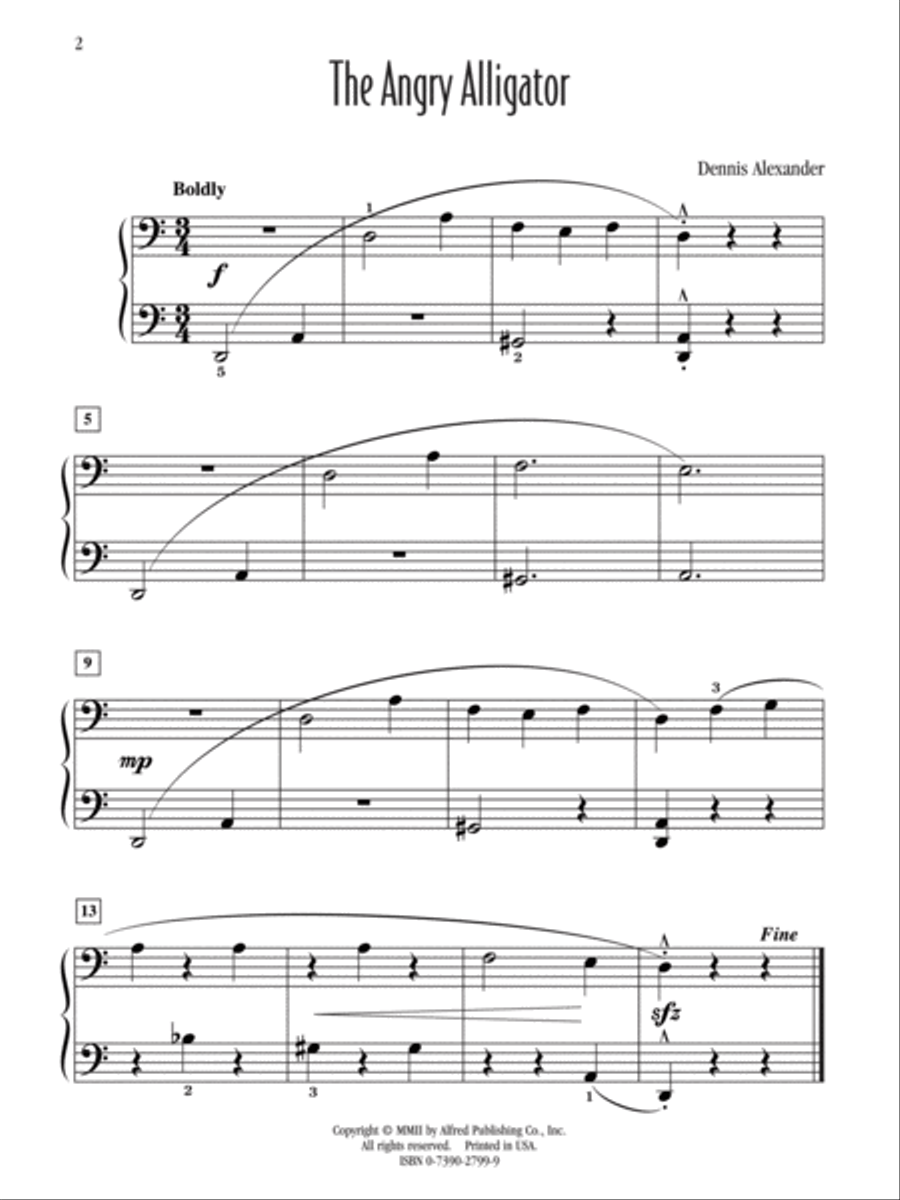 The Angry Alligator Easy Piano scores gallery preview page 2