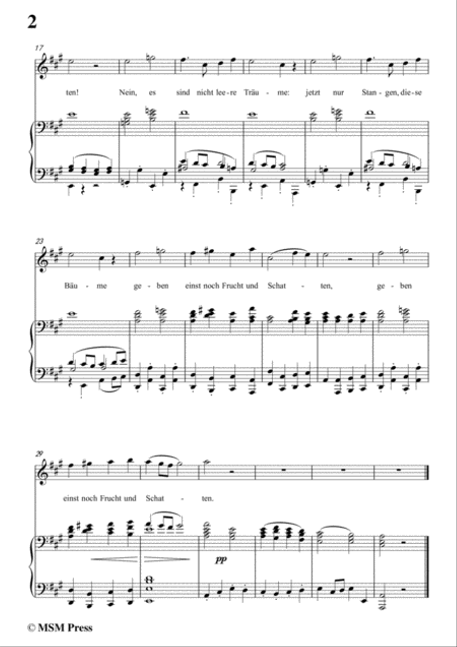 Schubert-Hoffnung,in A Major,for Voice&Piano Voice scores gallery preview page 4