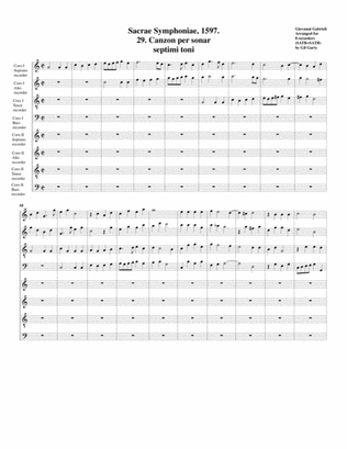 Canzon no.29 a8 (1597) (arrangement for 8 recorders)