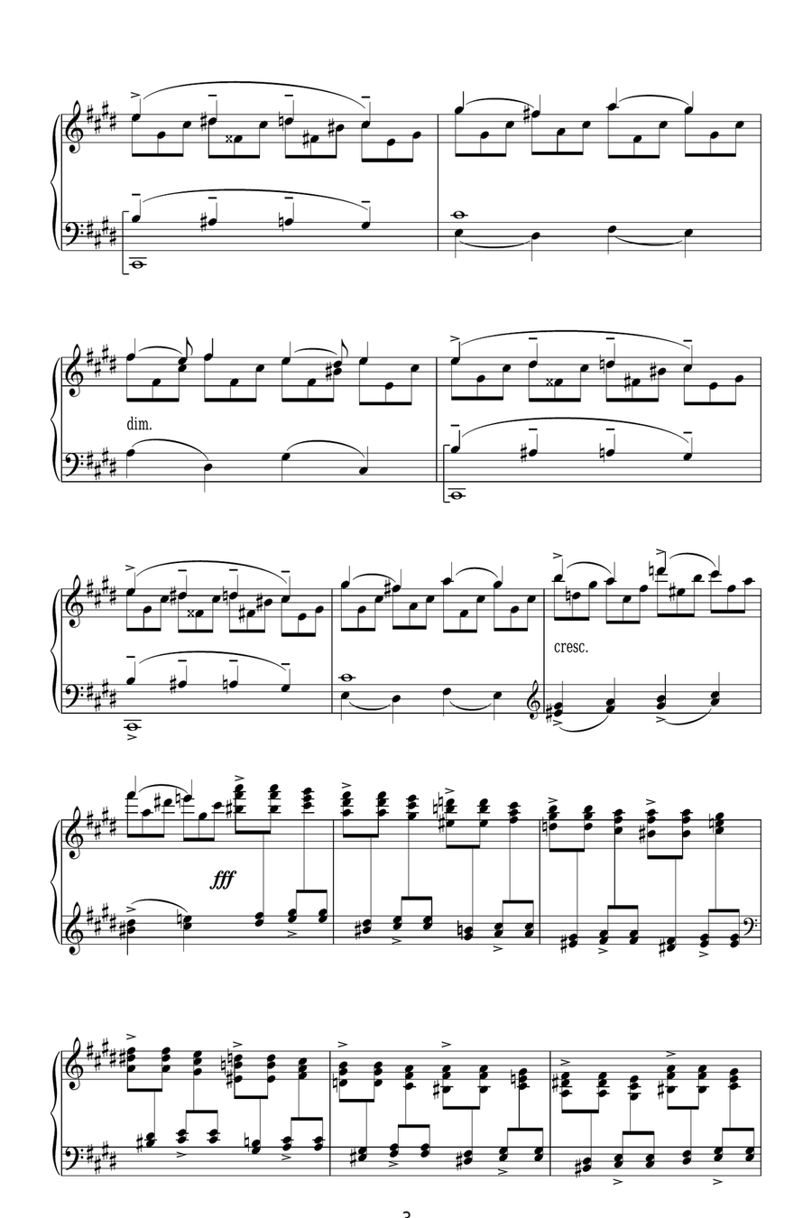 Prelude In C# Minor Op.3 No.2 Piano Solo scores gallery preview page 3