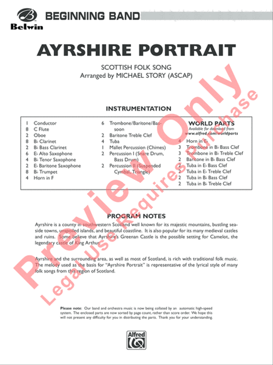Ayrshire Portrait Concert Band scores gallery preview page 2