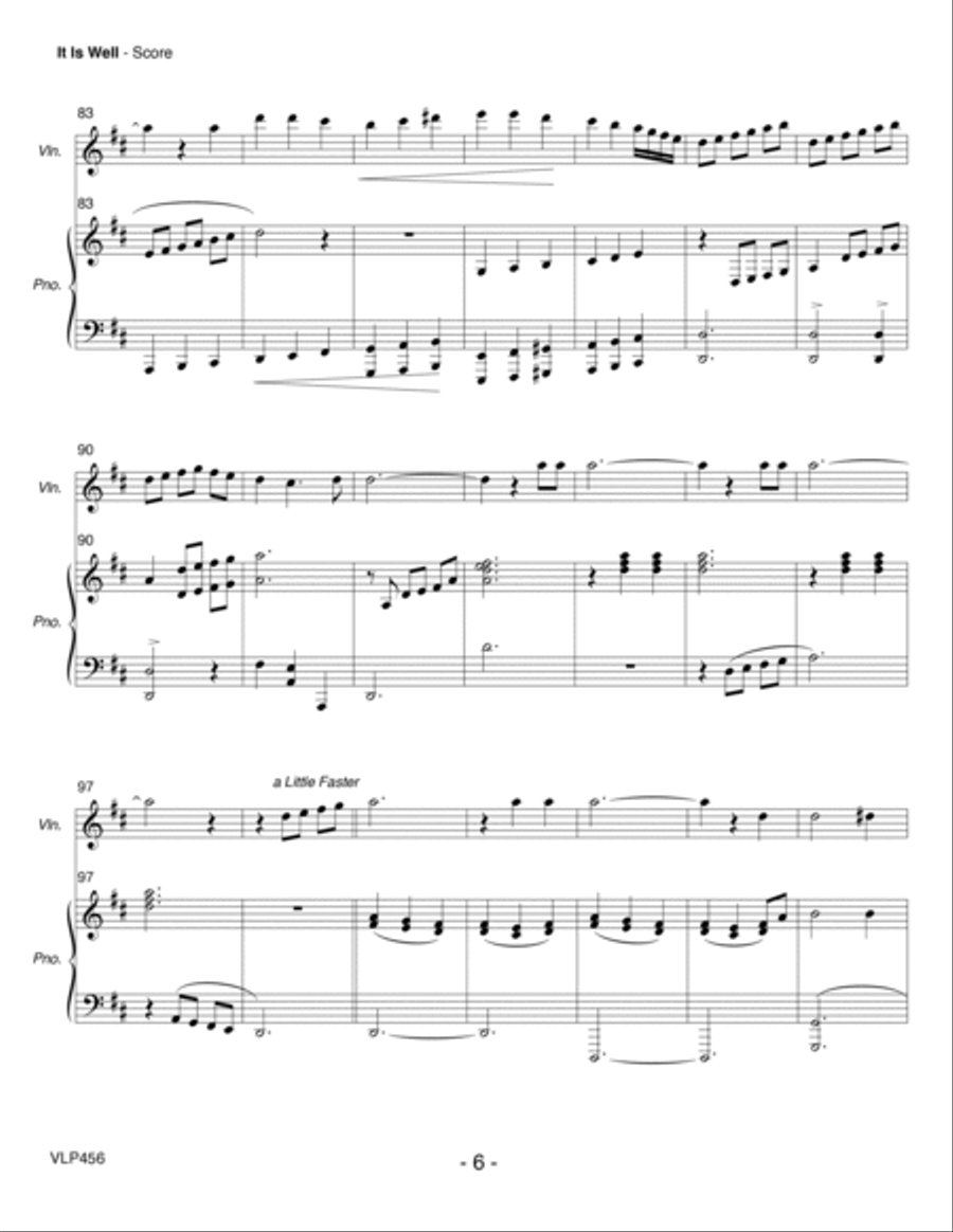 IT IS WELL WITH MY SOUL - Violin Solo with Piano Accompaniment (Grade 3+) Violin Solo scores gallery preview page 6