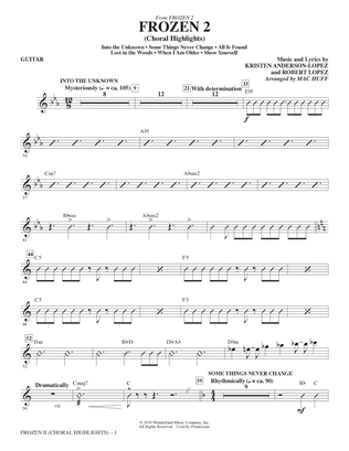 Book cover for Frozen 2 (Choral Highlights) (arr. Mac Huff) - Guitar