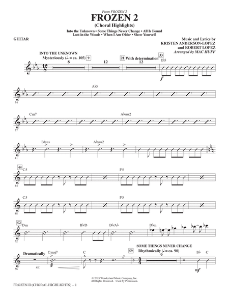 Frozen 2 (Choral Highlights) (arr. Mac Huff) - Guitar
