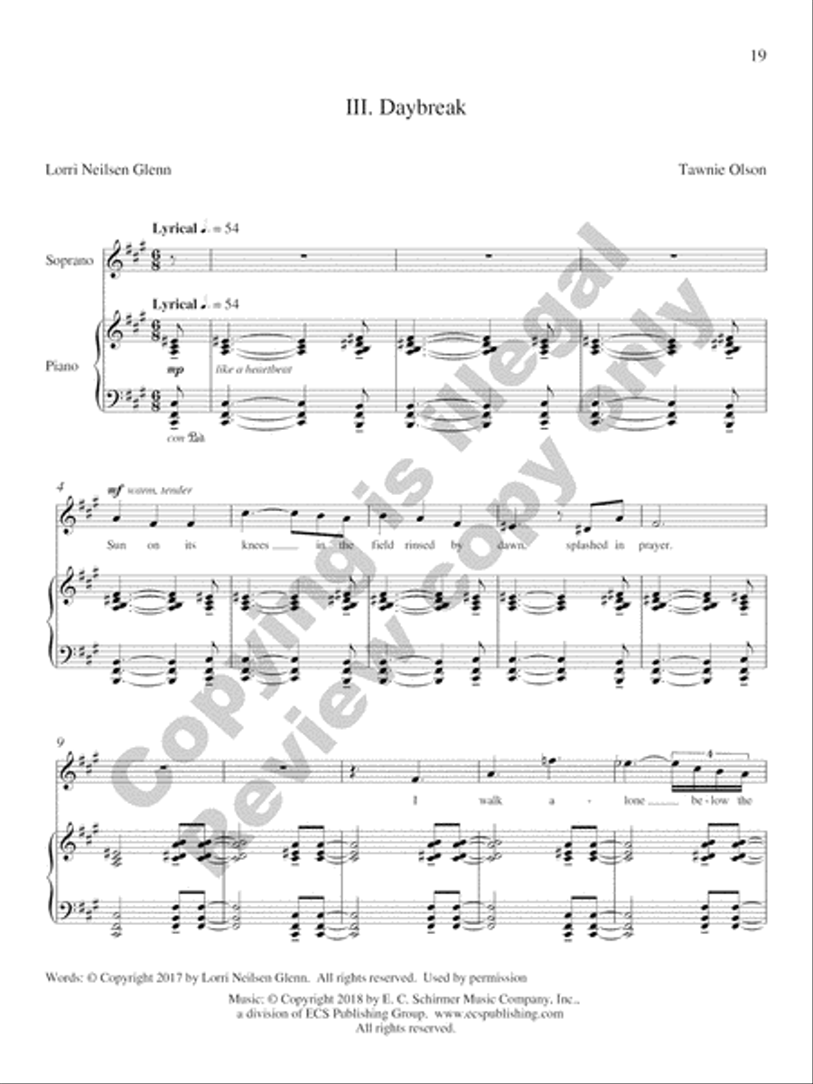 Three Songs on Poems by Lorri Neilsen Glenn Soprano Voice scores gallery preview page 11