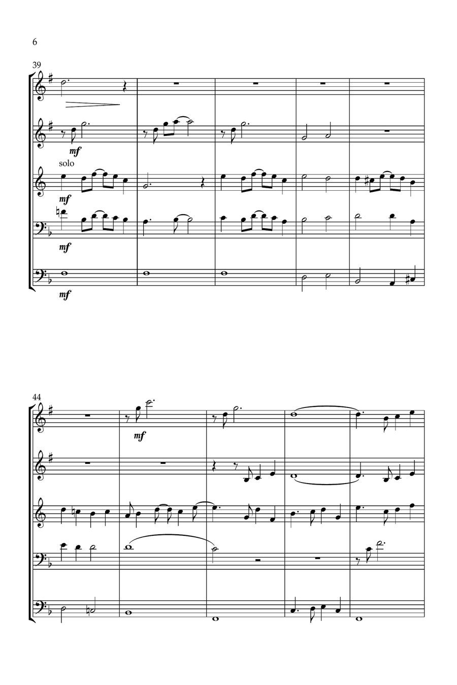 A Whole New World Brass Quintet scores gallery preview page 6