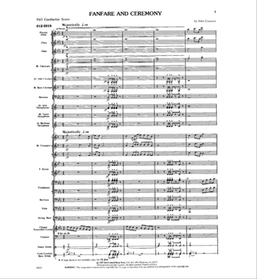 Fanfare and Ceremony Fanfare and Ceremony Concert Band scores gallery preview page 2