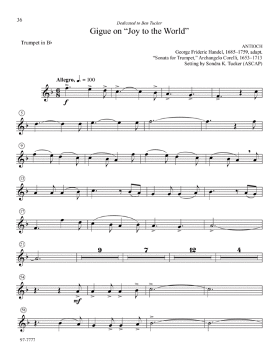 Repeat the Sounding Joy: Five Christmas Tunes for Trumpet and Organ Trumpet scores gallery preview page 12