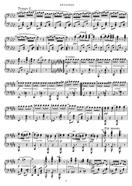 Dvorak Slavonic Dance, Op.46, No.3, for piano duet, PD883