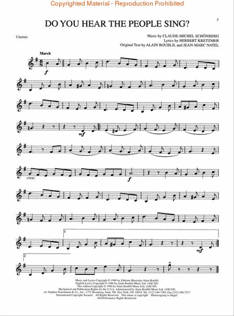 Les Misérables Clarinet Solo scores gallery preview page 3