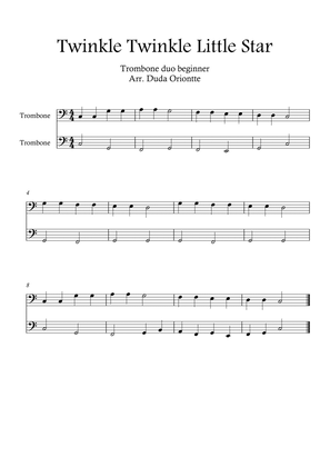 Twinkle Twinkle Little Star DUET (For BEGINNER and kids) (trombone duo)