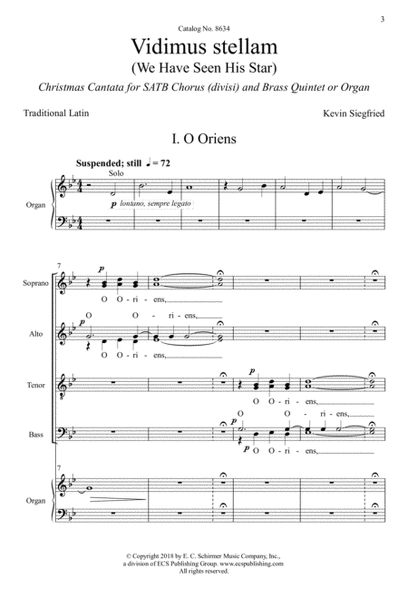 Vidimus stellam (We Have Seen His Star) (Downloadable Organ/Choral Score)