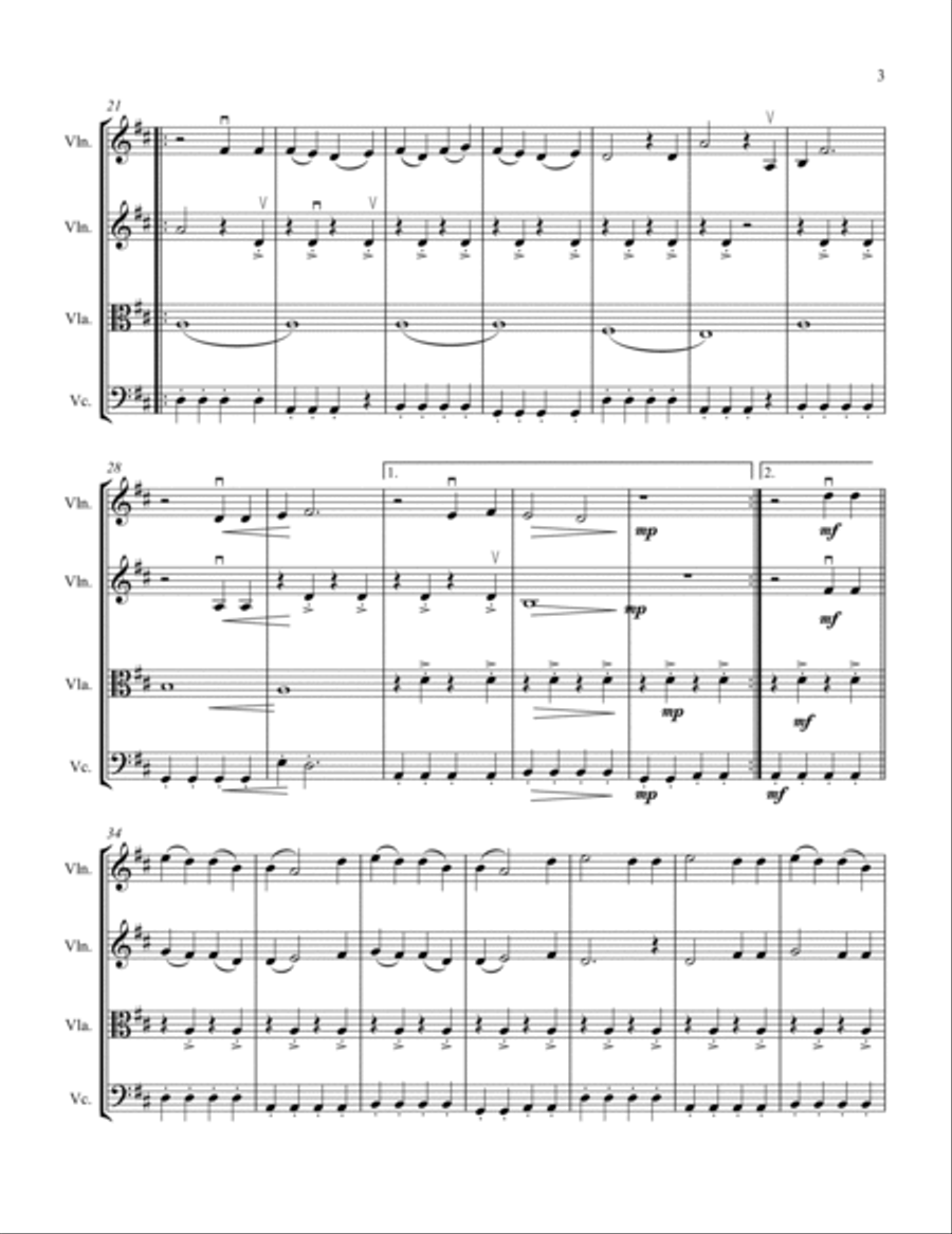 With Or Without You String Quartet scores gallery preview page 5